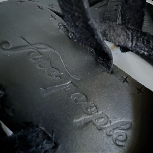 Free People Lace Up Gladiator Leather Sandals Black Size 38 - Picture 9 of 13